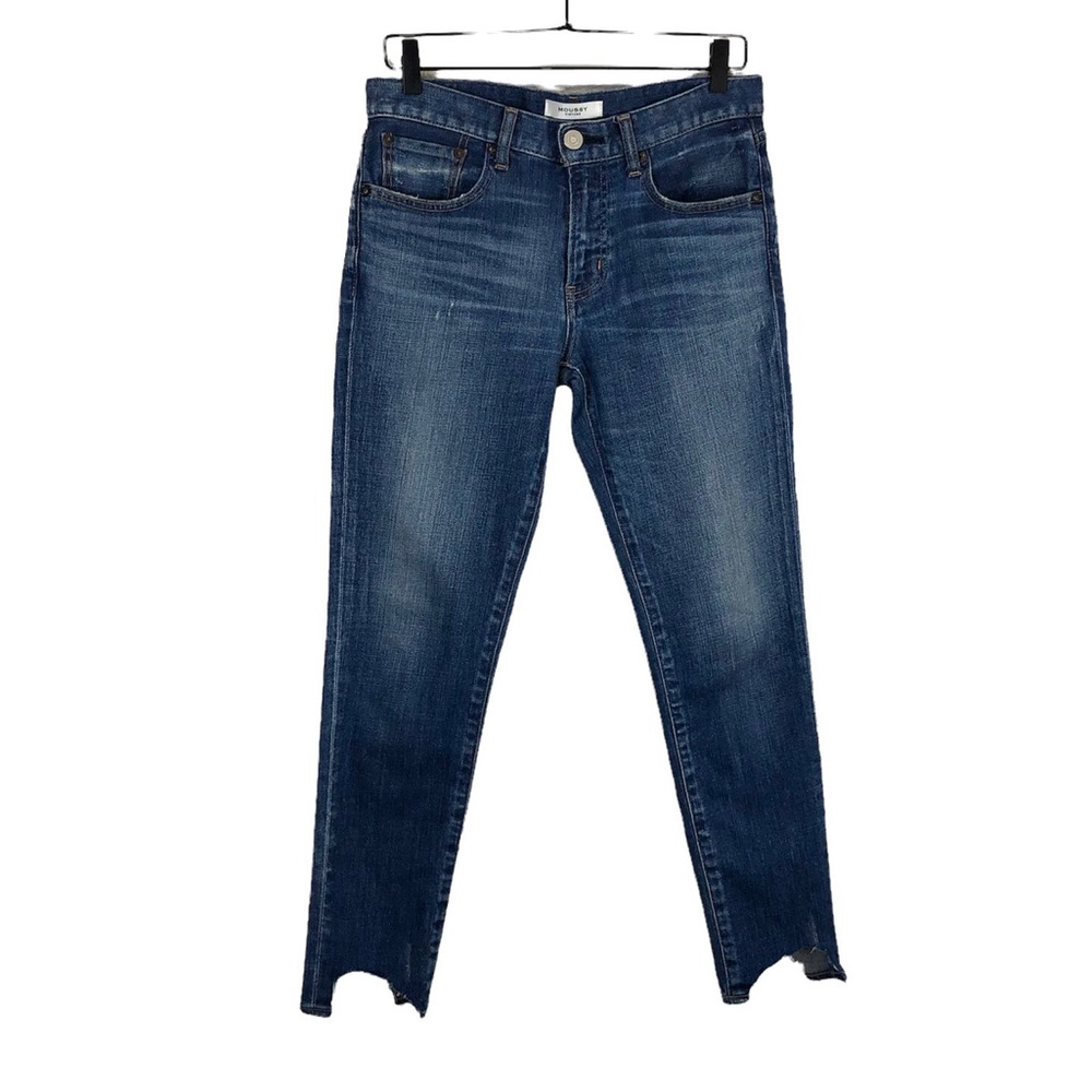 Moussy Vintage Relaxed Fit Shark Bite Hem Jeans in size 27